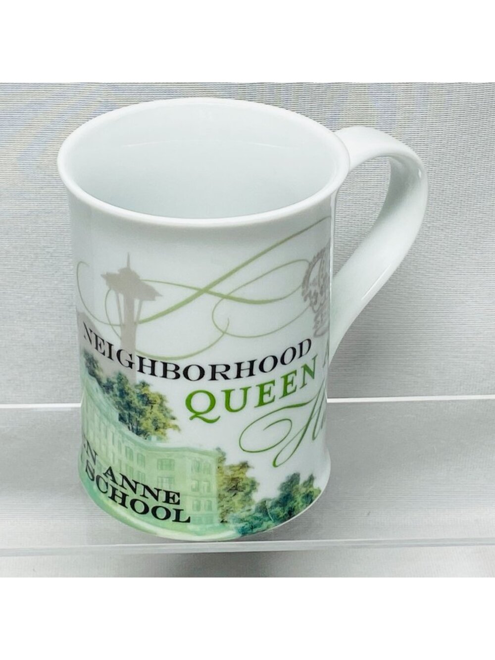 Neighborhood Queen Anne Hill Ceramic Mug 12 Oz Design By Rosanna